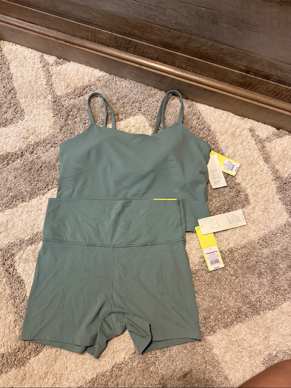 all in motion ( Target ) EVERYDAY SOFT cami & bike shorts set. Sage green.
